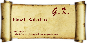 Géczi Katalin névjegykártya